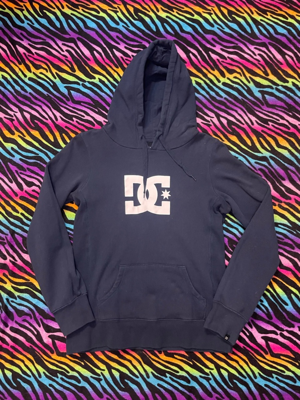 DC Navy Blue Hoodie with White Logo